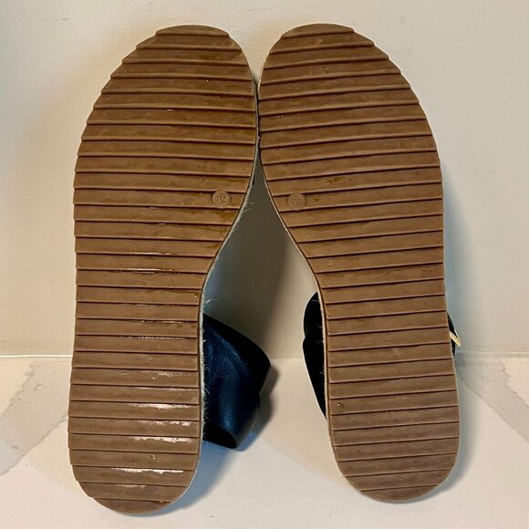 EOS Larah Wedge Espadrille Platform Black Sandal Size 8.5 (39) - Picture 14 of 16